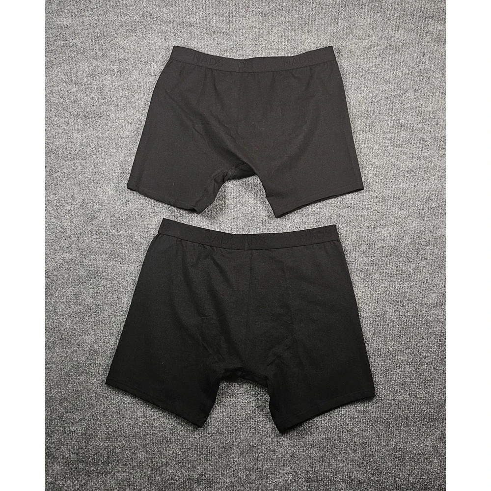 NADS Boxer Briefs Lot Of 2 Mens XL Black Organic Cotton Tagless Underwear NWOT